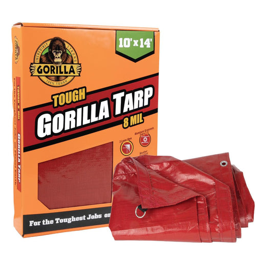 10' x 14' Gorilla Tough Tarp (97033) - Heavy-Duty, Waterproof, and Versatile Outdoor Protection. Reinforced Edges & Hem & Durable Material. Ideal for Camping, Gardening, and More…