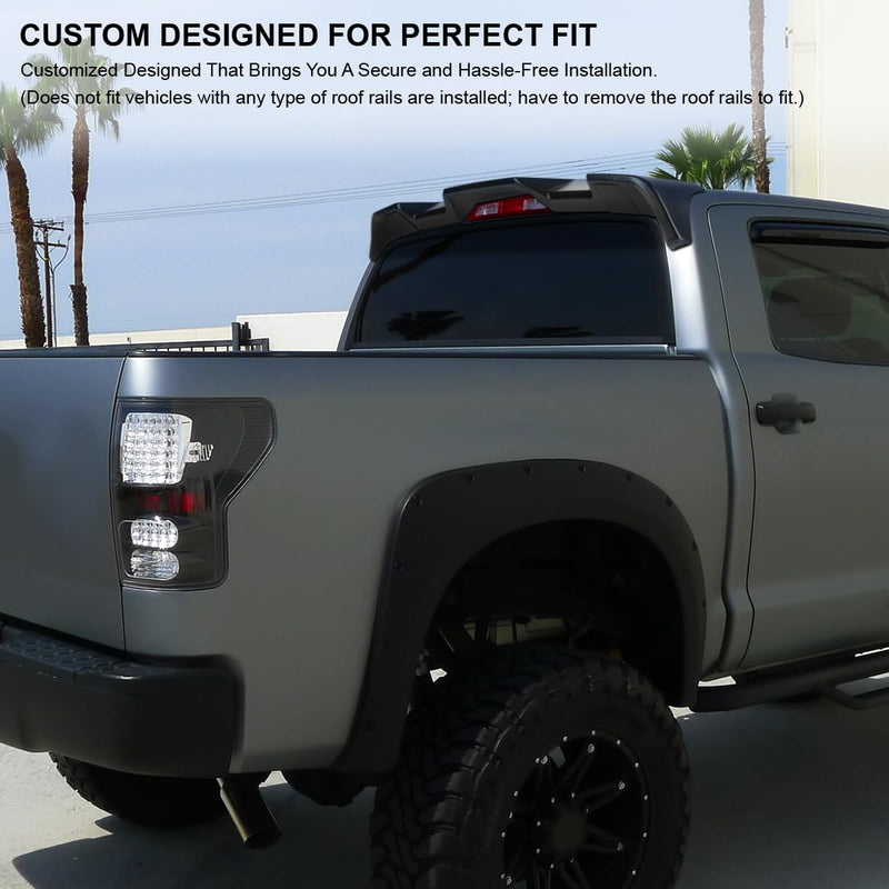 Matte Black ABS Cab Roof Spoiler Spec-D Tuning for 2007-2013 Toyota Tundra Models