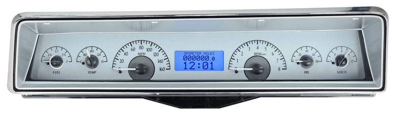 Silver Face 1966-67 Chevy Nova VHX System - Blue Display