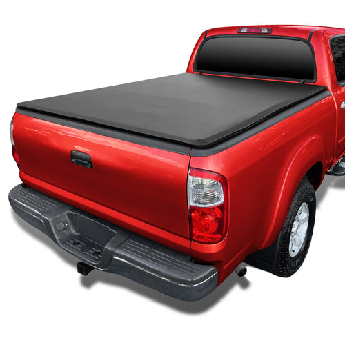 Soft Quad Fold Tonneau Cover Spec-D Tuning Compatible with 2000-2006 Toyota Tundra Fleetside 78", 6.5FT Long Bed