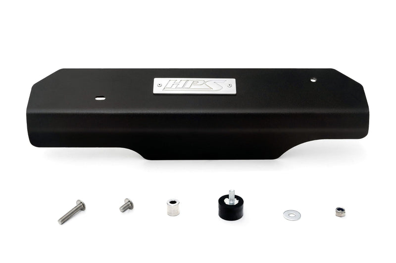 HPS Aluminum Black Belt Cover Kit Compatible for 2015-2021 Subaru WRX 2.0L Turbo, 71-102WB
