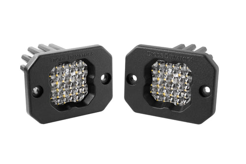 Diode Dynamics SSC1 Flush Mount Sport White LED Pod (pair), Flood w/Red Backlight