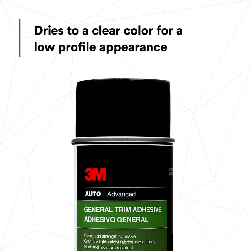 3M 08088 General Trim Adhesive, High Strength, Clear Drying, Aerosol, 18.1 oz
