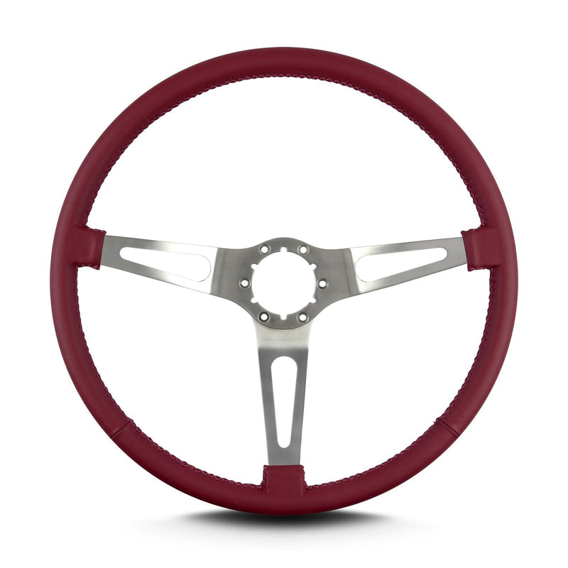 Burgandy Lecarra 67303 Teardrop 3 Spoke 15" Brushed Thin Grip