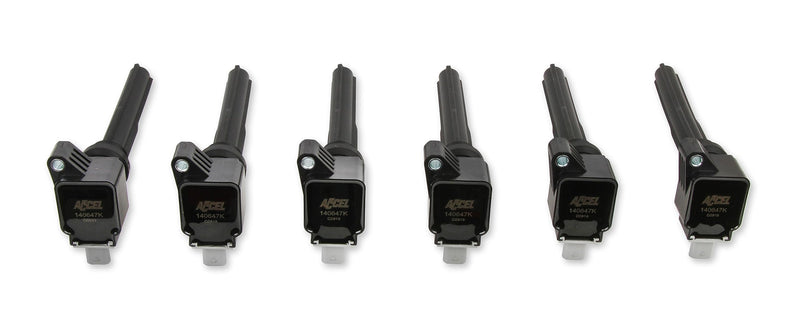 Ignition Coil ACCEL 140647K-6, Black, 6-pack