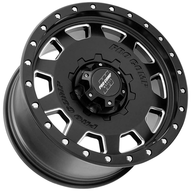 PRO COMP 18X965.5 WHL SATIN BLACK/MILLED 2500 lbs.