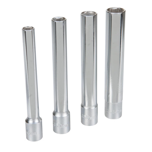 W80602 Performance Tool 4Pc 3/8 Drive Met Extra Deep Wall 6Pt Socket Set for Precision Fastening and Durability - Ideal for Automotive and Industrial Applications