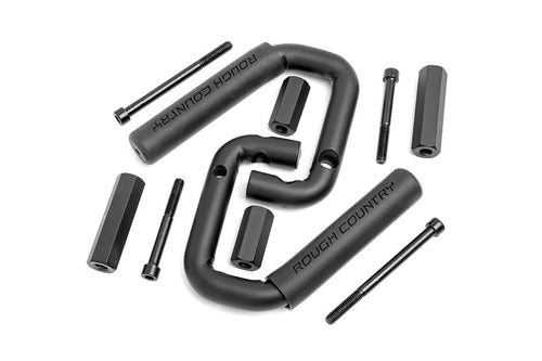 Rough Country Black Steel Front Grab Handles for 07-18 Jeep Wrangler JK - 6501