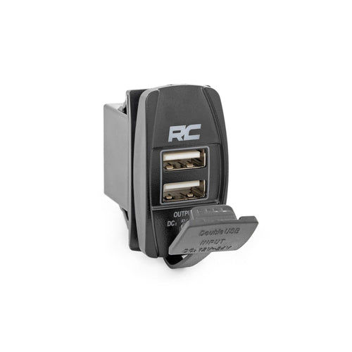 USB Switch Rough Country Insert, 2"x1" with Logo - Blue Back Light