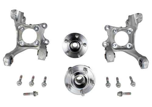 Ford Spindle, OEM Style, Rear, Driver/Passenger Side, Wheel Bearings Included, Aluminum, Natural, Ford Mustang 2015-24, Kit