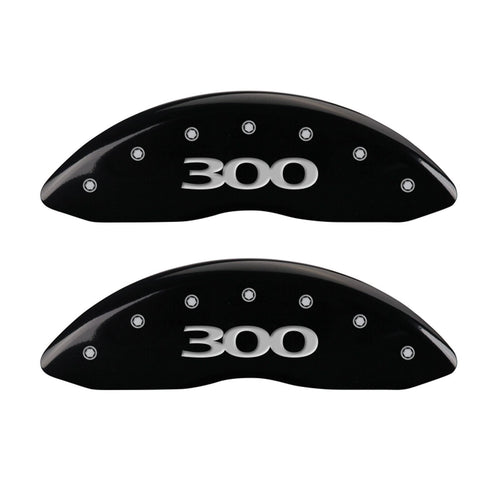 Caliper Covers MGP 32005S300BK Black Brake Covers Fits 2005-2010 Chrysler 300 (2.7L / 3.5L Single Piston Front Caliper) Engraved with 300 (Front/Rear Covers; Set of 4)