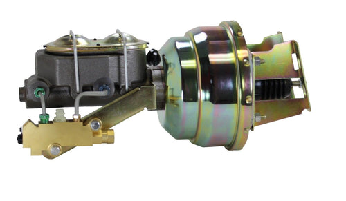 8 Inch LEED BRAKES Dual Power Booster, 1-1/8 Inch Bore Master, Side Mount Valve, Disc/Drum (Zinc)