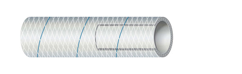 Sierra International PVC Tubing Clear White Polyester Reinforced (Blue-Tracer) 5/8" x 50' 16-164-0586