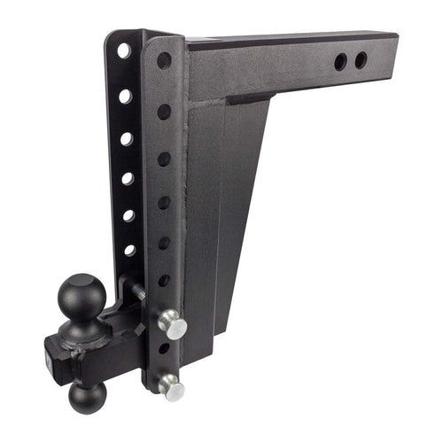 2.5" BulletProof Hitches Adjustable Extreme Duty Trailer Hitch (36,000 lb. Rating) - 12" Drop/Rise with 2" and 2 5/16" Dual Ball - Powder Coat, Solid Steel, Corrosion-Resistant