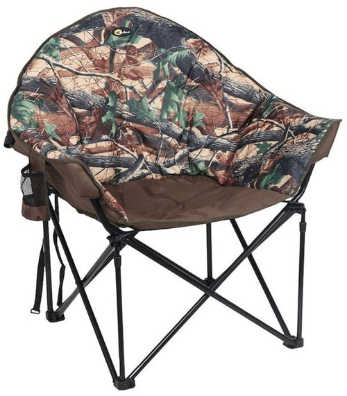 Big Dog Faulkner Bucket Chair Camouflage Foldable Oversized Camping Chair with Cup Holder and Carry Bag 300 lb Capacity Padded Steel Frame 34.3 Inches Wide