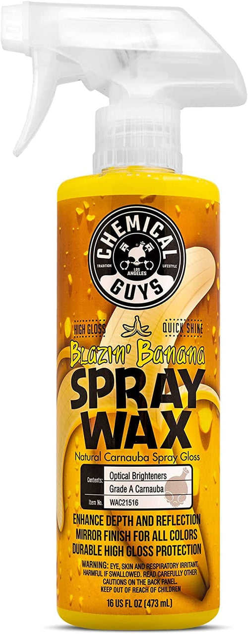 Chemical Guys Blazin' Banana Spray Wax - Carnauba Car Wax Spray for High Gloss Shine and Protection, Safe for Cars, Trucks, SUVs, RVs, and More - 16 oz