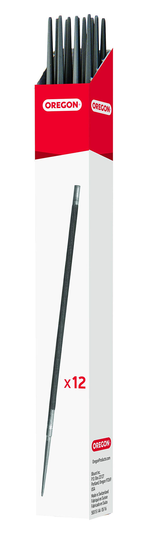 OREGON 8-Inch 4.5mm Round Saw File, 12-Pack