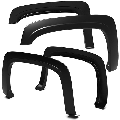 Tyger Auto Fender Flare 2007-2013 Compatible with Chevy Silverado 1500 2500 3500HD (Not Fit 07 Classic) 6.5' & 8' Bed, Fine-Textured Black Paintable Factory Style 4pc | TG-FF6C4288