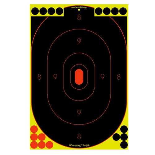 Shoot-N-C Birchwood Casey 12" x 18" Oval Silhouette Target - 12 Targets, Black