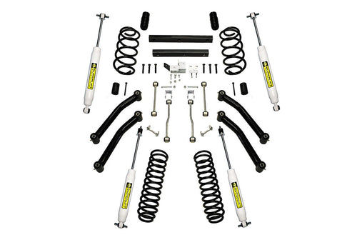 SUPERLIFT SUSPENSION RealTruck 4" Lift Kit for Jeep Wrangler TJ | Complete Lift Kit with Front & Rear Shadow Series Shocks and Lower Control Arms | K843 | Fits 2003-2006 Jeep Wrangler TJ