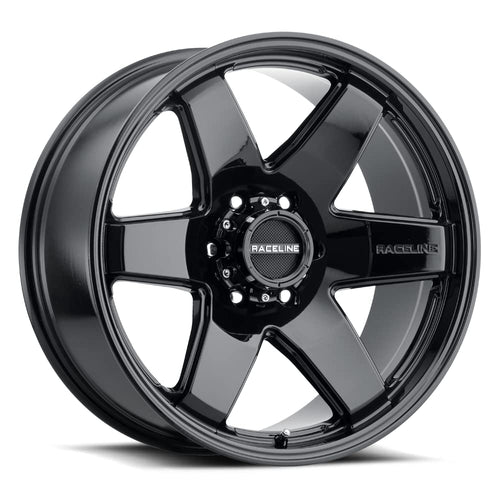 18X9"6X120 Raceline Wheels ADDICT Wheel Black +12mm Offset/(5.5"B/S) 6 Spoke Aluminum Passenger Car Wheels, Full Size Replacement Black Car Rims