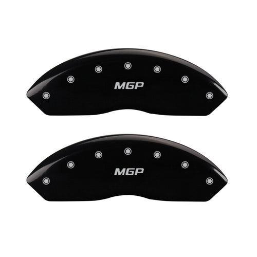 Caliper Covers MGP 37027SMGPBK Black Powder Coat Finish 'MGP' Engraved Caliper Cover with Silver Characters, (Set of 4)