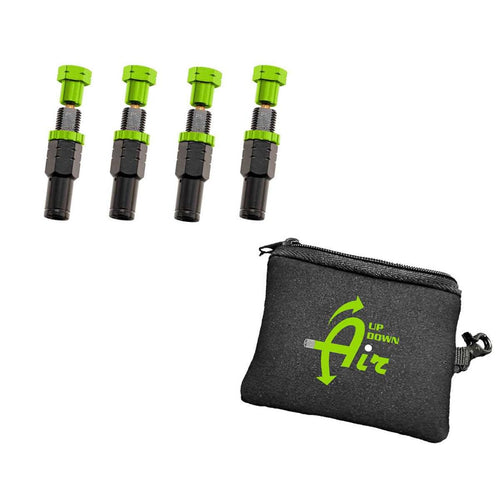 4 Piece Overland Vehicle Systems Adjustable Tire Deflator Kit & Storage Bag - (PSI 10-30 Lbs.) - Quick, Precise Air Down - Trucks, Cars, SUV, RV's, UTV's