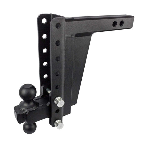 2.0" BulletProof Hitches Adjustable Extreme Duty Trailer Hitch (30,000 lb. Rating) - 10" Drop/Rise with 2" and 2 5/16" Dual Ball - Powder Coat, Solid Steel, Corrosion-Resistant
