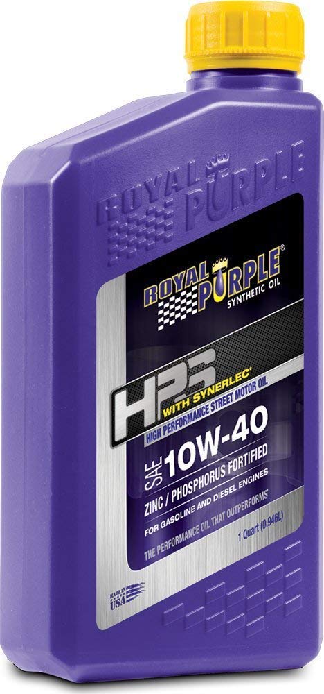 Royal Purple 10W-40 Synthetic HPS Street Motor Oil - Case of 12 Bundle with Koozie 1 Quart