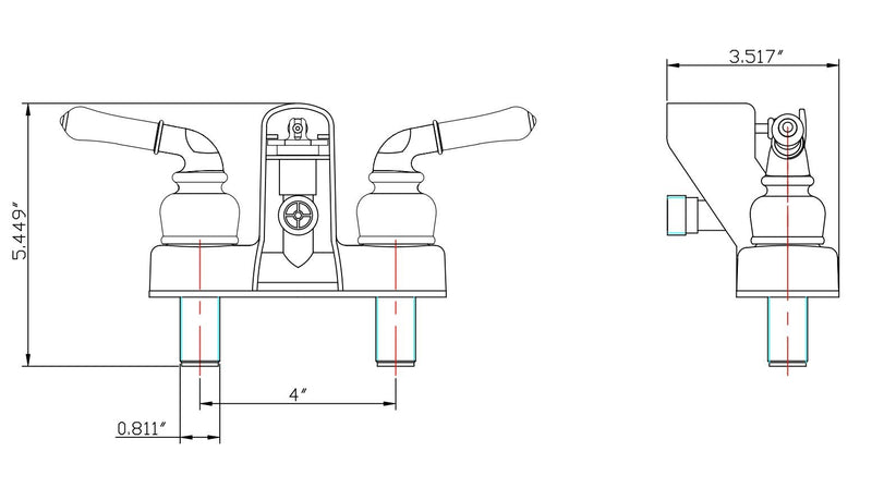 Dura Faucet RV Tub, Shower Faucet Valve Diverter DF-SA110C-ORB with Classical Handles (Bronze Finish)