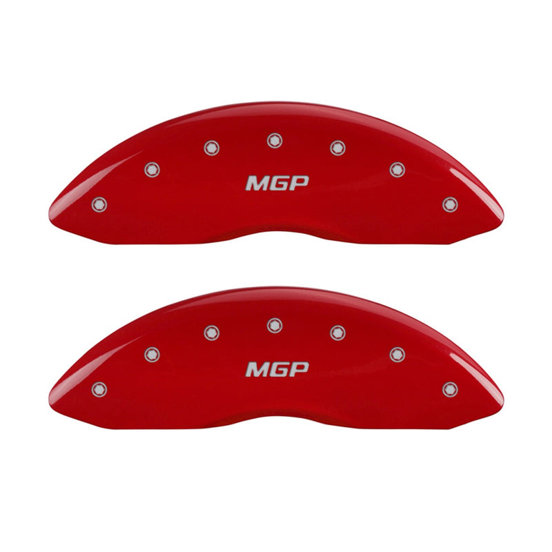 Red Brake Covers MGP Caliper Covers Engraved with Silver 10044SMGPRD (Set of 4)