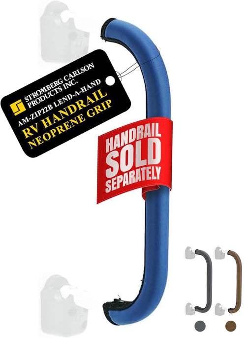 Stromberg Carlson Lend-A-Hand AM-ZIP22B Zip Grip - RV Handrail Neoprene Grip Cover with Nylon Zipper - Machine Washable - Fits AM-250, AM-255 Mini Assist Rail - 22" (Blue)