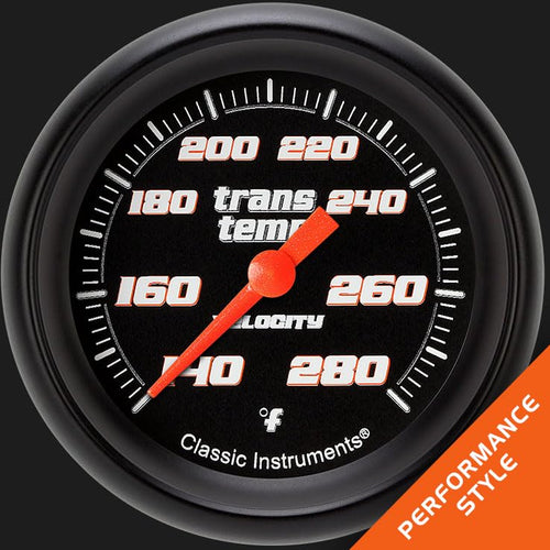 Velocity Black Classic Instruments 2 5/8" Transmission Temperature Gauge VS327BBPF
