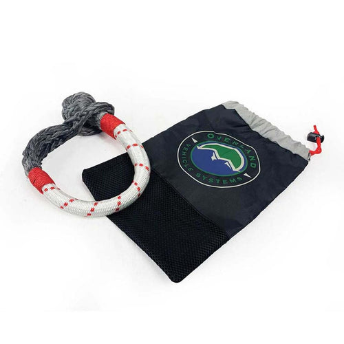 Vehicle Systems Overland Soft Shackle 7/16" x 23" 41,000 LB. with Loop & Abrasive Sleeve - 600 Denier Ballistic Nylon Storage Bag - Dyneema Synthetic Fiber Rope - for Automotive Recovery and Towing