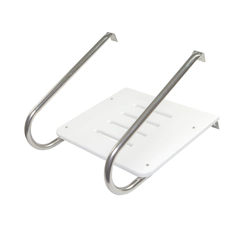 Poly Swim Platform Whitecap for Boats with Outboards - Double Rail, White