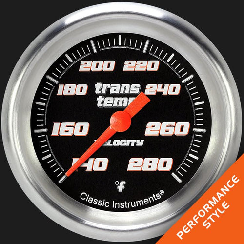 Velocity Black Classic Instruments 2 5/8" Transmission Temperature Gauge VS327BAPF