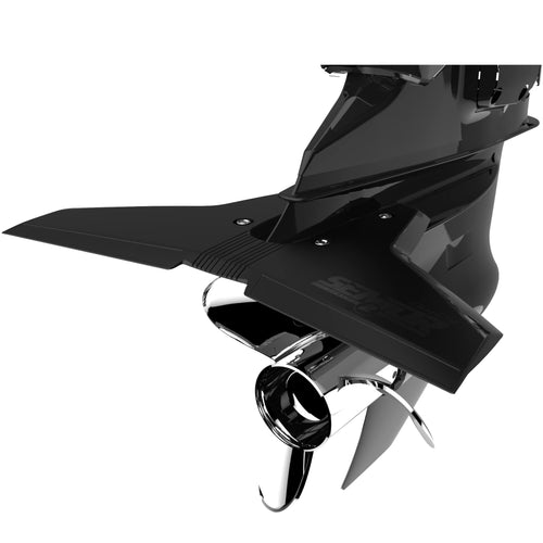 HYDROFOILS STINGRAY - Classic Senior 2 Hydrofoils for 40-300 hp (Black) - Stabilizer Fins for Outboard/Outdrive Motors - Made in The USA