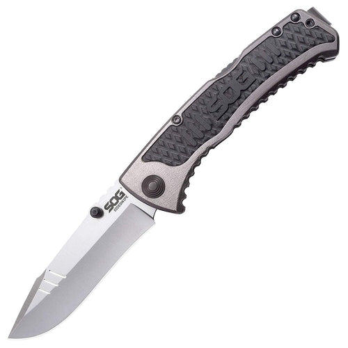 SOG Knives Sideswipe Lockback Grey Anodized Aluminum and GRN Stainless Pocket Knife SW1011-CP