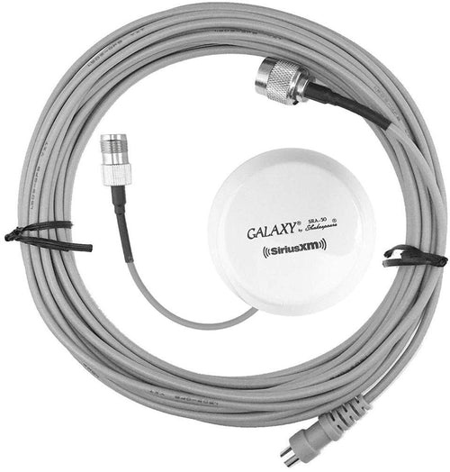 Satellite Radio Antenna Kit Shakespeare SR-50B; Includes: SRA-50 Antenna with 6" Cable and TNC Female Connector, 25' Coax Cable with TNC Male, SMB Connectors and Mounting Parts