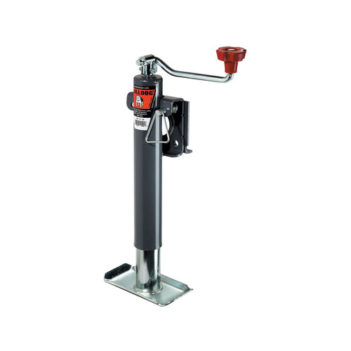 Gray Fulton Bulldog 1514010117 Universal 10" Topwind Travel Weld-On Trailer Jack with Base (2,000 lbs. Lift Capacity)