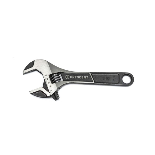 Wide Jaw Crescent Adjustable Wrench - Home Improvement, Repair & Garage Hand Tool - Wide Mouth Versatile Plumbing Tool - 6" - ATWJ26VS