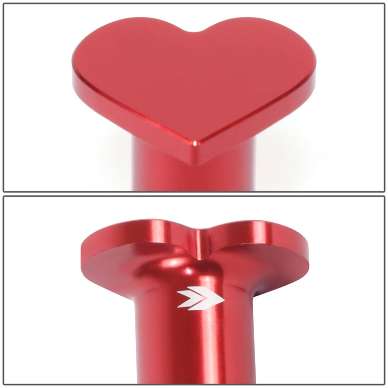 NRG Innovations 6061 Aluminum NRG-DB-H002RD Heart E-Brake Drift Button, Hand Brake Lever Button Compatible with 1986 Toyota, Subaru WRX/STI, BRZ, Mazda Miata/RX-7, Red