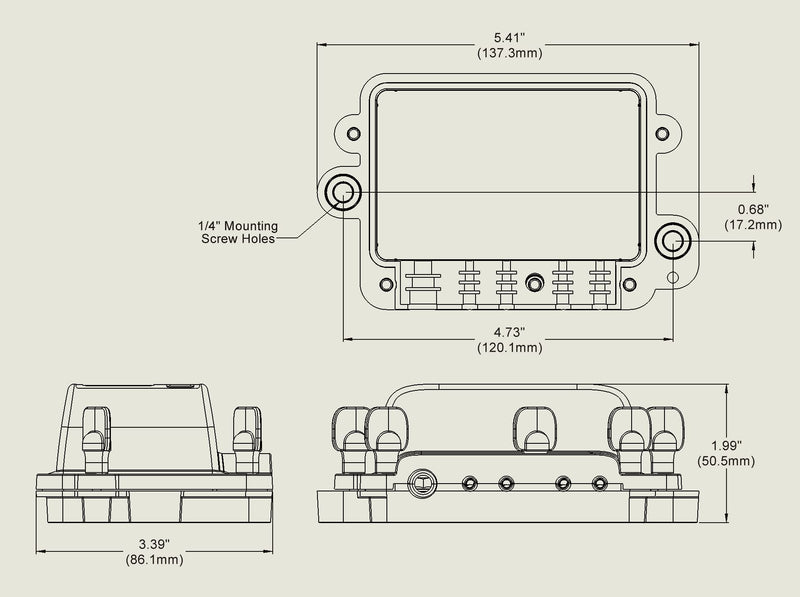 Water-Resistant Blue Sea Systems 2356100 100A Busbar, Manual Cover