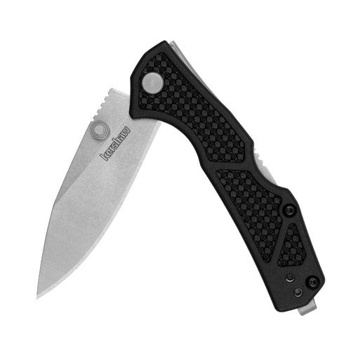 Kershaw Mid Lock Debris Folding Pocket Knife, Small 2.75 inch D2 Stainless Steel Blade with Mid-Lock, Manual Open with Thumb Stud, Deep Carry Pocketclip, Black Handle with Grey Stonewashed Blade