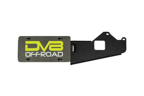 Rear License Plate Relocation Bracket DV8 Offroad for 2021-2025 Ford Bronco | Bolts to OEM Tire Carrier & Corner Bolts | Compatible with Aftermarket Rear Bumper | Quick & Easy Installation