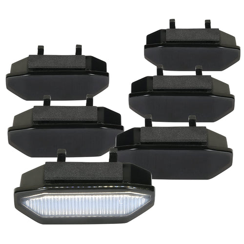 Smoke SPEC-D TUNING Front Grille Insert Led Drl Driving Lights Compatible with Ford Mustang 2015-2017 L+R Pair Assembly