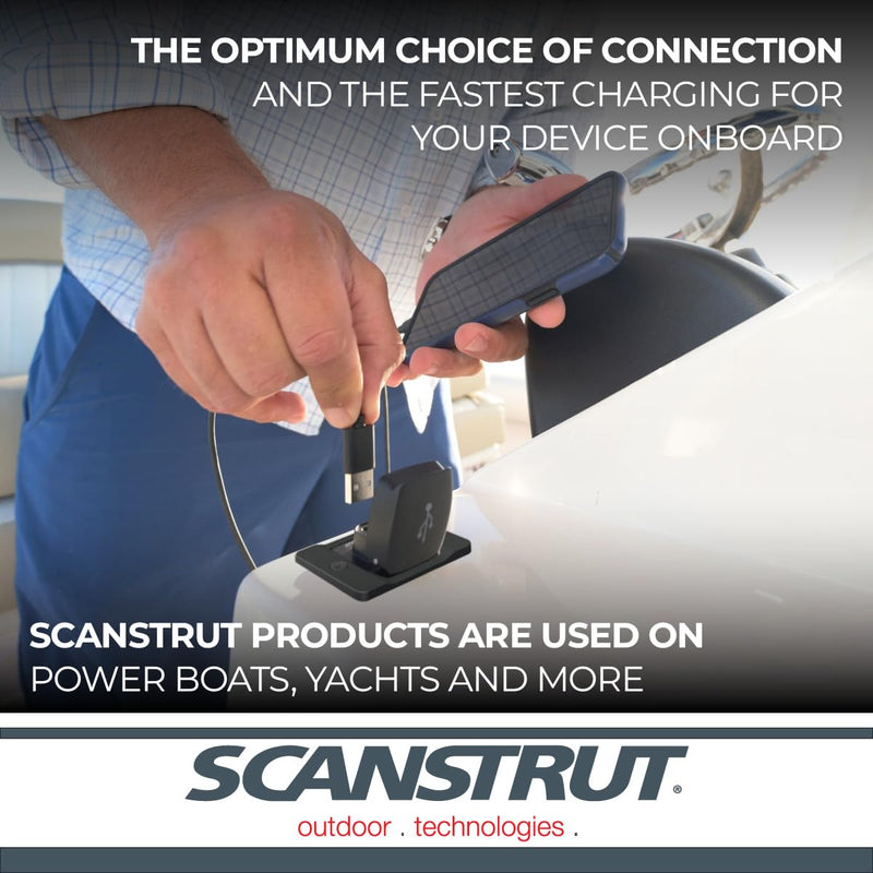 Scanstrut Dual USB Socket Fast Charge with Front fit Bezel