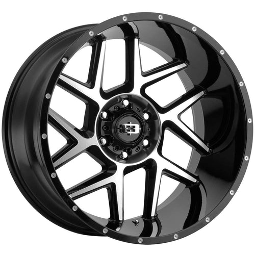 20x10 Vision Sliver 360 Black/Machined Wheel Rim 5x150-25mm Inch