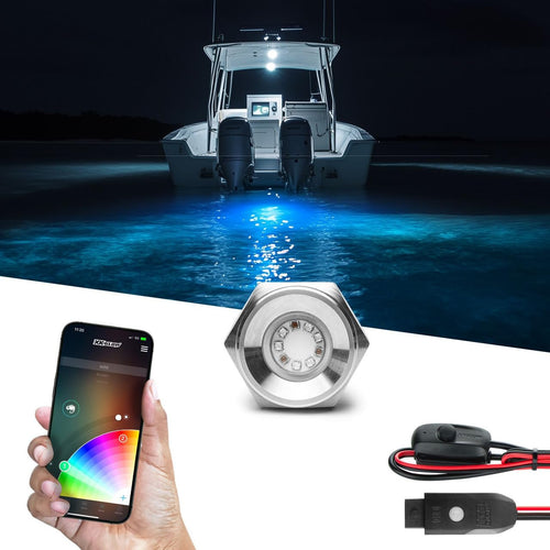 XKGLOW Automotive XK075003 13.5W 1/2in Drain Plug IP 68 Marine Underwater Light