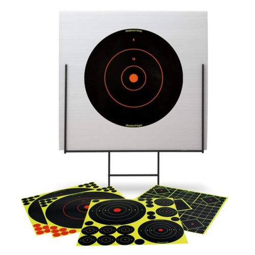 Portable Shooting Range & Target Kit Birchwood Casey - Lightweight Easy to Set Up Heavy-Duty Steel Frame, 18" x 18" Backboard & 18 Shoot-N-C Reactive Targets with 58 Repair Pasters